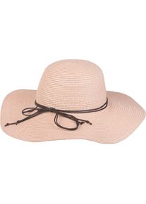 Sonnenhut styleBREAKER "Floppy Sonnenhut mit schmalem Zierband und Schleife", Damen, rosa (rose), Obermaterial: 100% Papierstroh PAS., Modisch, H&uuml;te Sonnenhut