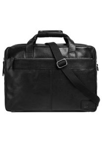 Aktentasche Bodenschatz, Gr. B/H/T: 39cm x 29cm x 10cm onesize, schwarz, Leder, leicht gl&auml;nzend, unifarben, Taschen Aktentasche, echt Leder