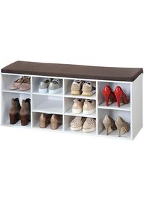 Schuhschrank Kesper "Kesper Schuhschrank mit Sitzkissen", wei&szlig;, B:103,5cm H:48cm T:29,5cm, FSC-zertifizierter Holzwerkstoff, Schr&auml;nke, Schuhschrank