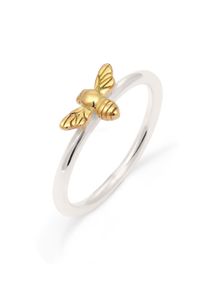 Silberring Elli "Ring Biene Honigbiene Tier 925 Silber" Gr. 58, bunt (zweifarbig), Fingerringe, Damen, 58, Silber 925 (Sterlingsilber), Silberring