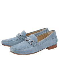 Slipper Sioux "Cambria", Damen, Gr. 39 (UK 5 1/2), blau (hellblau), Obermaterial: 100% Ziegenveloursleder GOVL. 100% Gummi rubber., Schuhe Slipper