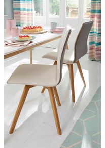 Esszimmerstuhl Home Affaire "Dalea", bunt (schlamm, beige, eichefarben), B:45cm H:91cm T:55cm, Kunstleder;weicher Webstoff mit feiner Struktur aus 100% Polyester, St&uuml;hle, Esszimmerstuhl, im 2er, 4er oder 6er-Set, K&uuml;chenstuhl