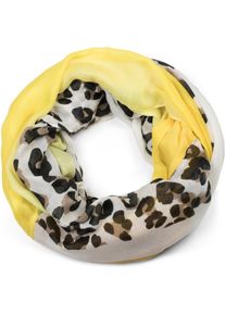 Loop styleBREAKER "Leo Loop Schal im Colour Blocking Style", Damen, gelb (gelb, curry), Obermaterial: 100% Viskose CV., Modisch, Modet&uuml;cher Loop
