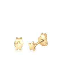 Paar Ohrstecker Elli "Ohrringe Kinder Sterne Basic Himmel Astro 925 Silber", gold, Ohrringe, M&auml;dchen, Silber 925 (Sterlingsilber), Paar Ohrstecker