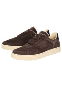 Sneaker Sioux "Maites sneaker 004", Damen, Gr. 44 (UK 9 1/2), braun (dunkelbraun), Obermaterial: 100% Kalbsveloursleder CAVL. 100% Gummi rubber., Schuhe Sneaker