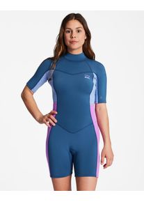 Neoprenanzug Billabong "2/2mm Synergy", Damen, Gr. S /165-170cm (50-69kg), blau (deep sea), Obermaterial: 87% Polyester, 13% Elasthan., Sportanz&uuml;ge Neoprenanzug