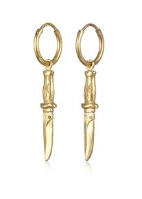 Paar Creolen HAZE & GLORY "Ohrringe Creolen - The Knife 925 Silber" Gr. 40,5, gold, Ohrringe, Damen, ohne Stein, Silber 925 (Sterlingsilber), Paar Creolen