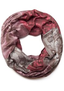 Loop styleBREAKER "Loop mit Hibiskus Bl&uuml;ten und Paisley Muster", Damen, rot (koralle, rosa, hellgrau), Obermaterial: 100% Viskose CV., Modisch, Modet&uuml;cher Loop