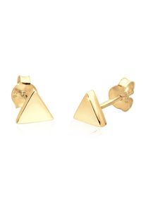 Paar Ohrstecker Elli "Ohrringe Dreieck Geo Minimal Basic Filigran 925 Silber" Gr. 6, gold, Ohrringe, Damen, ohne Stein, Silber 925 (Sterlingsilber), Paar Ohrstecker