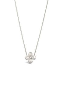 Silberkette Elli "Halskette Blume Synthetische Perle Wei&szlig; 925 Sterling Silber" Gr. 45, silber, Halsketten, Damen, Silber 925 (Sterlingsilber), Silberkette
