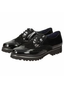 Schn&uuml;rschuh Sioux "Meredith-703-XL", Damen, Gr. 44.5 (UK 10), schwarz, Obermaterial: 50% Kalbslackleder CAPA. 50% Lammveloursleder LAVL. 100% Gummi rubber., Schuhe Schn&uuml;rschuh