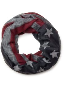Loop styleBREAKER "Loop im Vintage USA Flaggen Design", Damen, grau, Obermaterial: 80% Viskose CV. 20% Baumwolle CO., Modisch, Modet&uuml;cher Loop