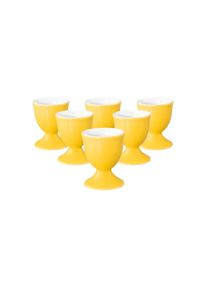 Eierbecher Seltmann Weiden "Eierbecher Liberty Pure Colors &oslash; 4,9 cm 6er Set", gelb (gelb glow), B:4,9cm H:6,4cm &Oslash;:4,9cm, Porzellan, Eierbecher, Eierbecher, Sp&uuml;lmaschinenfest, Mikrowellensicher, Ofenfest