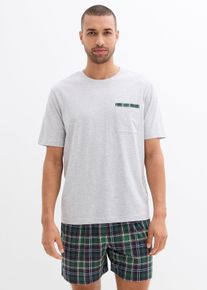 bonprix Pijama scurtă cu bluză cu buzunar și m&acirc;necă scurtă, alb, 56/58 (XL)