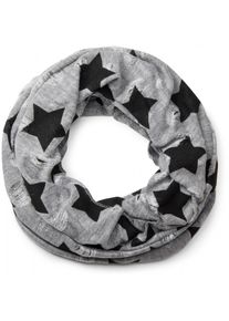 Loop styleBREAKER "Loop Schal mit Sterne und Punkte Muster", Damen, grau (hellgrau), Obermaterial: 50% Viskose CV. 50% Polyester PES., Modisch, Modet&uuml;cher Loop