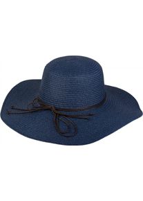 Sonnenhut styleBREAKER "Floppy Sonnenhut mit schmalem Zierband und Schleife", Damen, blau (dunkelblau), Obermaterial: 100% Papierstroh PAS., Modisch, H&uuml;te Sonnenhut