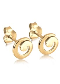 Paar Ohrstecker Elli "Ohrringe Spirale Geo Basic Verspielt 925 Silber", gold, Ohrringe, Damen, ohne Stein, Silber 925 (Sterlingsilber), Paar Ohrstecker