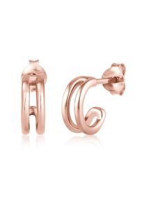 Paar Ohrstecker Elli "Ohrringe Creolen Stecker Basic Minimal 925 Silber" Gr. 9, rosa (rosegold), Ohrringe, Damen, ohne Stein, Silber 925 (Sterlingsilber), Paar Ohrstecker