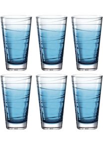 Longdrinkglas Leonardo "VARIO STRUTTURA", blau, H:13cm &Oslash;:8cm, Glas, Trinkgef&auml;&szlig;e, Longdrinkglas, 280 ml, 6-teilig