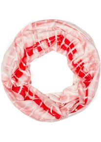 Loop styleBREAKER "Loop Schal Batik Streifen", Damen, rot (koralle, wei&szlig;), Obermaterial: 50% Viskose CV. 50% Polyester PES., Modisch, Modet&uuml;cher Loop