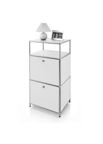 Floordirekt Regal, Wei&szlig;, Metall, 50x100x40 cm, stehend, Wohnzimmer, Regale, B&uuml;cherregale