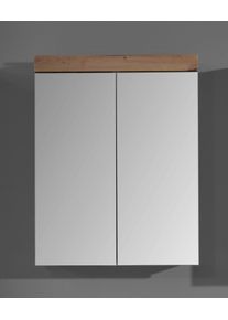 Spiegelschrank Welltime "Avena", asteichefarben, wei&szlig; hochglanz, B:60cm H:77cm T:17cm, Schr&auml;nke, Spiegelschrank, Spiegelschrank wahlweise mit Beleuchtung - (B/T/H) 60/17/77 cm