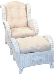 Ohrensessel, wei&szlig;, B:66cm H:96cm T:89cm, HOFMANN LIVING AND MORE, Sessel, Ohrensessel, Handgeflochten