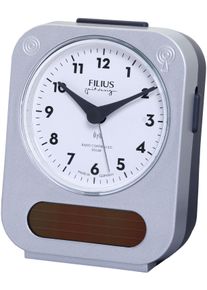 Funkwecker FILIUS zeitdesign, silber (silberfarben, grau), Wecker, Funkwecker, Solar, Beleuchtung, Made in Germany, Schlafzimmer