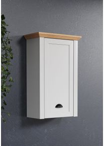H&auml;ngeschrank Home Affaire, lichtgrau melamin, artisan eiche nb, B:46cm H:73cm T:24cm, FSC-zertifizierter Holzwerkstoff, Schr&auml;nke, H&auml;ngeschrank, Badschrank mit Muschelgriff im Landhaus-Look - (B/T/H) 46/24/73 cm