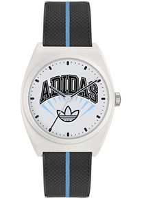 Quarzuhr adidas originals "PROJECT TWO", schwarz (schwarz, hellblau), Armbanduhren, Damen, Quarzuhr, Armbanduhr, Herrenuhr, Damenuhr,Resinarmband,wasserabweisend bis 5 bar