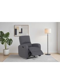 Relaxsessel Home Affaire "TOURNAY, TV-Sessel mit Recliner - und Liegefunktion, Webstoff", grau (dunkelgrau), H:96cm T:93cm, Sessel, Relaxsessel, Ruhesessel mit Beinablage, Liegefl&auml;che ideal verstellbar 105-135