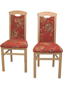 Esszimmerstuhl, rot (rot, eiche, nachbildung, rot), B:45cm H:95cm T:49cm, HOFMANN LIVING AND MORE, St&uuml;hle, Esszimmerstuhl