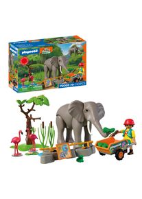 Konstruktions-Spielset Playmobil "Elefant mit Tierpfleger (72068), Animals & Friends", bunt, Spielbausteine, Kinder, Kunststoff, Konstruktions-Spielset, Made in Europe