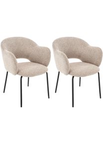 Esszimmerstuhl OTTO HOME "Friedaa", beige, schwarz, B:65cm H:85cm T:62cm, 100% Polyester, St&uuml;hle, Esszimmerstuhl, mit schwarzen Metallbeinen, Webstoffbezug, Sitzh&ouml;he 46 cm