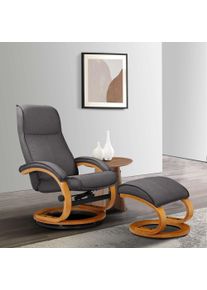 Relaxsessel Home Affaire "mit Hocker PARIS - OTTO. Verl&auml;ssliche Qualit&auml;t.", grau (anthrazit), B:67cm H:107cm T:78cm, Webstoff (100% Polyester), Sessel, Relaxsessel, Relaxfunktion, Dreh- und Kippfunktion, Unser Dauertiefpreis