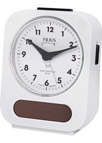 Funkwecker FILIUS zeitdesign "0543-0", wei&szlig;, Wecker, Funkwecker, Wecker, Beleuchtung, Solar, Made in Germany,Schlafzimmer, Geschenkidee