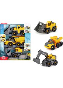 Spielzeug-Baumaschine DICKIE TOYS "Volvo Tough Work Force", gelb (gelb, grau), Spielzeugfahrzeuge, KinderT:26cm, Spielzeug-Baumaschine, T:26cm