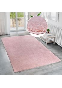 Hochflor-Teppich Bruno Banani "Shaggy Soft" Gr. 6, rosa, B:200cm H:30mm L:290cm, Kunstfaser, Teppiche, Hochflor-Teppich, gewebt, Uni Farben, besonders weich und kuschelig, Kundenliebling