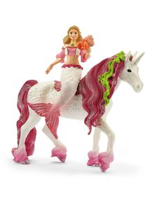 Spielfigur Schleich "BAYALA, Meerjungfrau-Feya auf Unterwassereinhorn (70593)", rosa (wei&szlig;, altrosa, rosa), Spielfiguren, Kinder, Kunststoff, Spielfigur