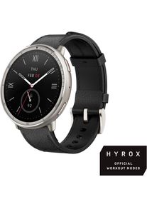 Smartwatch Amazfit "Active 2 Premium", schwarz (schwarz, schwarz), Smartwatches, 1,32 &Prime;, Smartwatch, Hyrox Race Mode