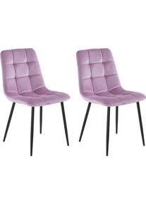 Esszimmerstuhl Home Affaire "Parma", rosa (altrosa, schwarz), B:46cm H:84cm T:55cm, Stoff, St&uuml;hle, Esszimmerstuhl, Bezug in Samtstoff, K&uuml;chenstuhl