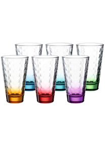 Glas Leonardo "Trinkgl&auml;ser Optic 300 ml 6er Set", bunt, Glas, Trinkgef&auml;&szlig;e, Glas