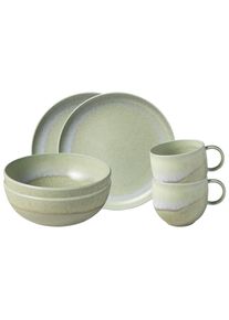 Geschirr-Set "Fr&uuml;hst&uuml;cks-Set Perlemor Alga 6er Set gr&uuml;n", gr&uuml;n, 6 tlg., Porzellan, LIKE. BY VILLEROY & BOCH, Geschirr-Sets, Geschirr-Set
