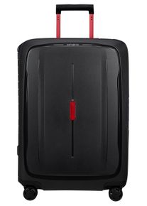 Hartschalen-Trolley Samsonite "ESSENS, verschiedene Gr&ouml;&szlig;en und Farben", Damen, Gr. B/H/T: 49cm x 69cm x 30cm 88 l, schwarz (charcoal, rot), Polypropylen, Strukturmuster, Koffer Hartschalen-Trolley, mit robustem Polypropylen-Geh&auml;use, mit mehreren F&auml;chern