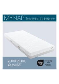 Taschenfederkernmatratze Schlaraffia "myNap Premium TFK-Matratze, in 90x200 und weiteren Gr&ouml;&szlig;en erh&auml;ltlich", wei&szlig;, B:140cm H:19cm L:200cm, Bezug: 100% Polyester. Steppf&uuml;llung: 100% Polyester, Matratzen, Taschenfederkernmatratze, Testsieger Stiftung Warentest 10/2023, Note 1,6