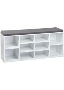 Schuhschrank Kesper "Kesper Schuhschrank mit Sitzkissen", wei&szlig;, B:103,5cm H:48cm T:29,5cm, FSC-zertifizierter Holzwerkstoff, Schr&auml;nke, Schuhschrank