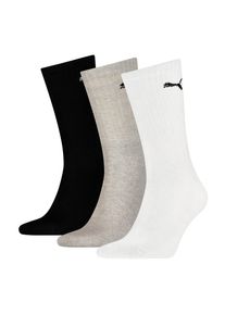 Sportsocken Puma "UNISEX LIGHT CREW SOCK", Herren, Gr. 47-49, wei&szlig; (wei&szlig;, grau, schwarz), Baumwollmischung, elastisch, Socken Sportsocken, Mit flacher Zehennaht