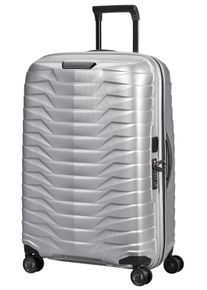 Hartschalen-Trolley Samsonite "PROXIS, verschiedene Gr&ouml;&szlig;en und Farben", Damen, Gr. B/H/T: 48cm x 69cm x 29cm 75 l, silber, Polypropylen, unifarben, festlich, Koffer Hartschalen-Trolley, arretierbares und versenkbares Druckknopf-Trolleysystem