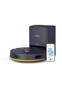 Philips Saugroboter "mit Wischfunktion XU2100/15, mit 6.000pa Saugkraft", blau (mitternachtsblau), B:34,5cm H:29,1cm T:49,6cm, Saugroboter, LDS-Radarnavigationssystem, HomeRun App, inkl. Entleerungsstation, Saugroboter