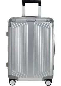 Hartschalen-Trolley Samsonite "LITE-BOX ALU", Damen, Gr. B/H/T: 40cm x 55cm x 23cm 40 l, silber (aluminium), Aluminium, unifarben, festlich, Koffer Hartschalen-Trolley, aus Aluminium, mit voll gef&uuml;ttertem Innenraum, mit Kantenschutz